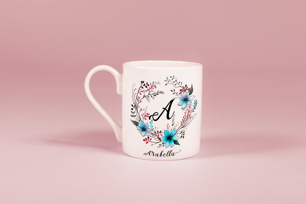 Bone China Mug with Watercolour Print - Personalisable